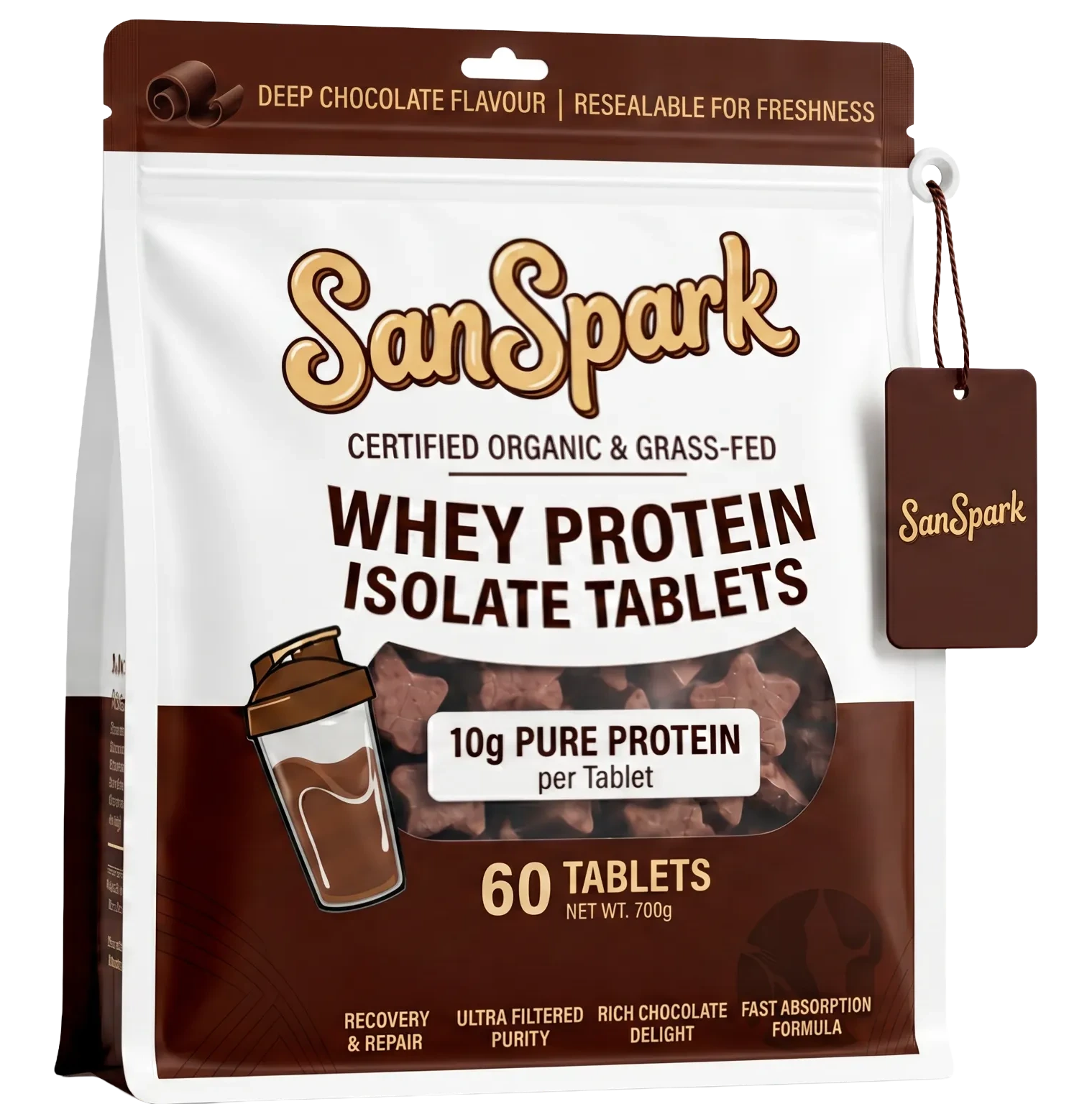 SANSPARK Chocolate whey protein tablets